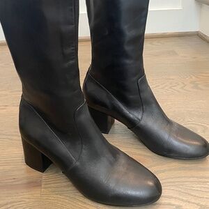 Steve Madden Black Zip Boots, Under Knee Height, Women's Size 10
